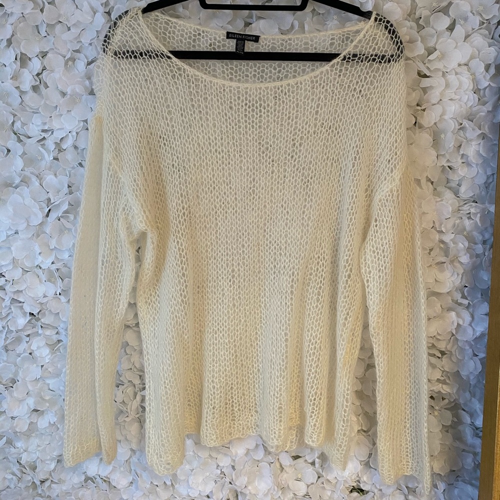 Ivory Eileen Fisher Lightweight Sweater